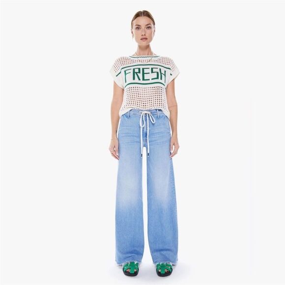 Mother Be Square “Fresh” Boho Crochet Open Knit Pullover Sweater Top Size Small - Picture 14 of 15